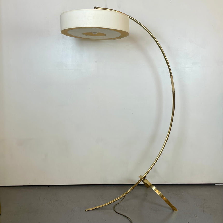 Brass Arc Floor Lamp by J.T. Kalmar for Kalmar from 1950'