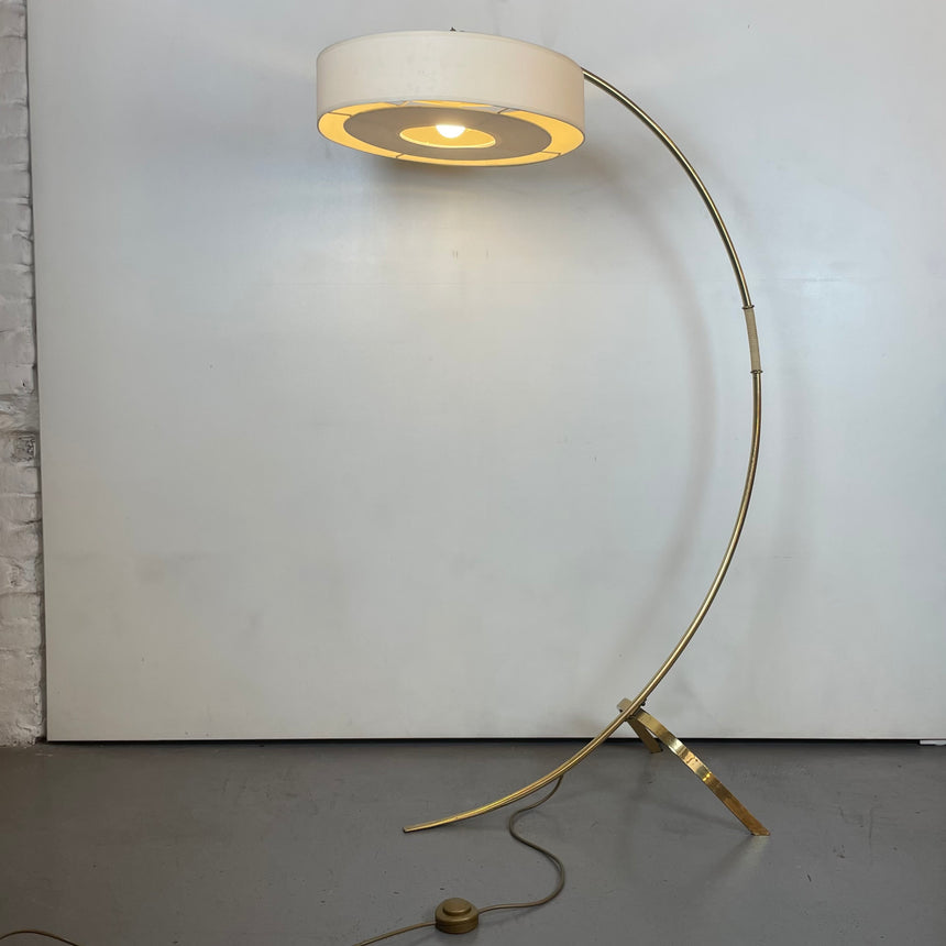 Brass Arc Floor Lamp by J.T. Kalmar for Kalmar from 1950'