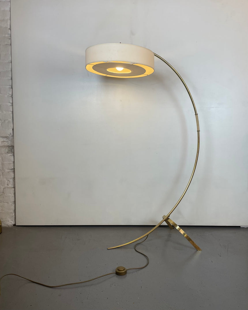 Brass Arc Floor Lamp by J.T. Kalmar for Kalmar from 1950'