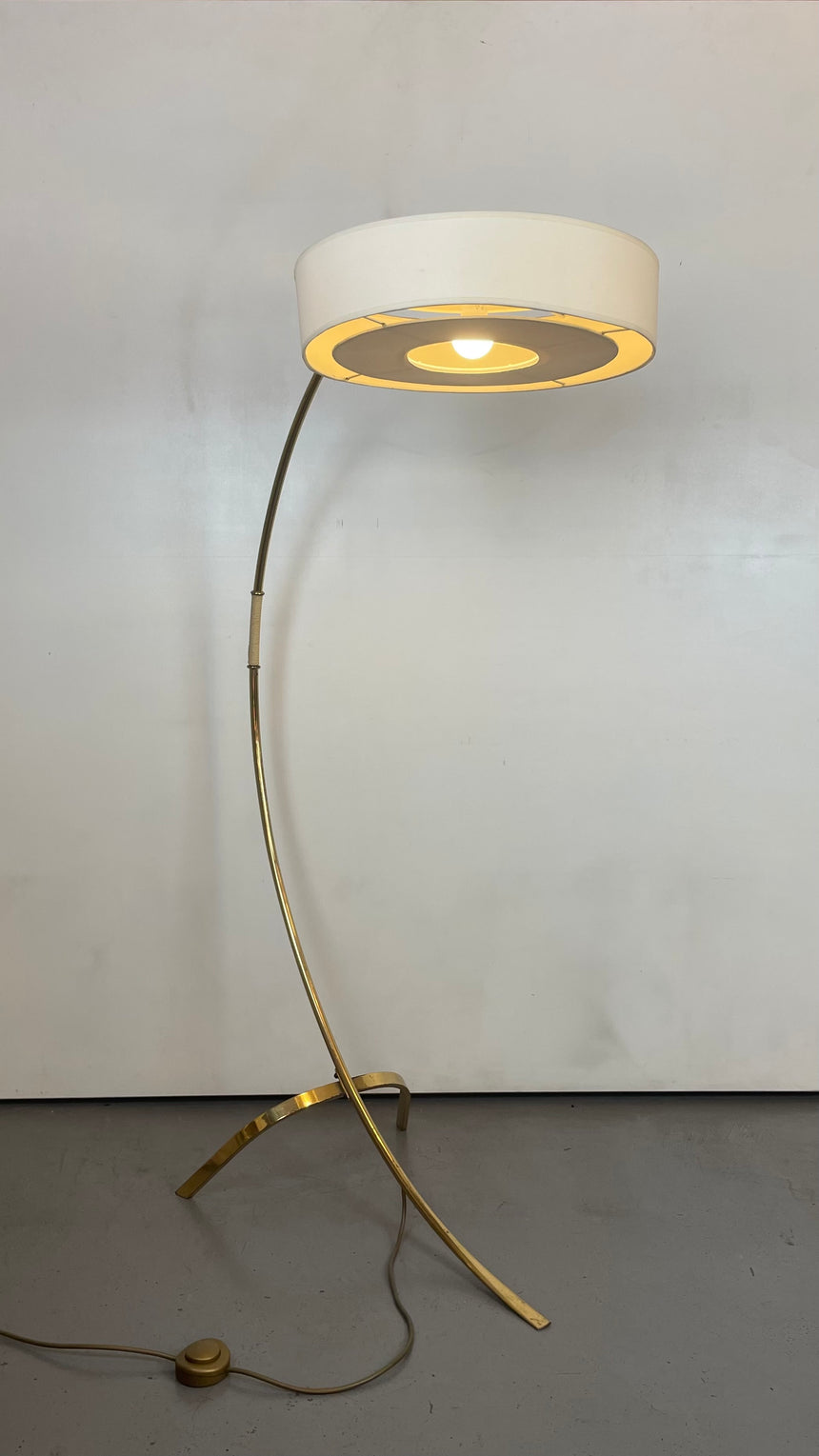 Brass Arc Floor Lamp by J.T. Kalmar for Kalmar from 1950'