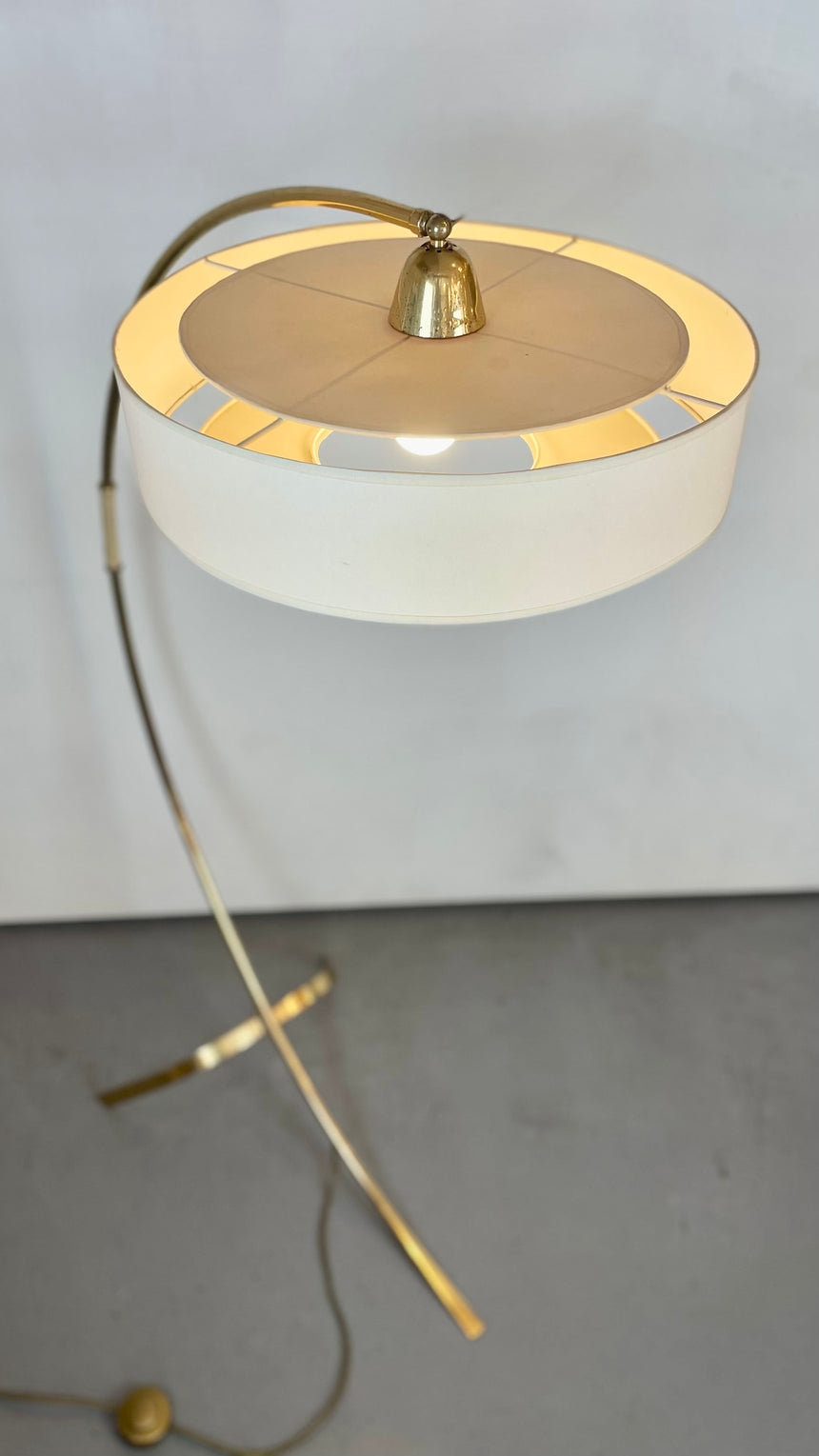 Brass Arc Floor Lamp by J.T. Kalmar for Kalmar from 1950'