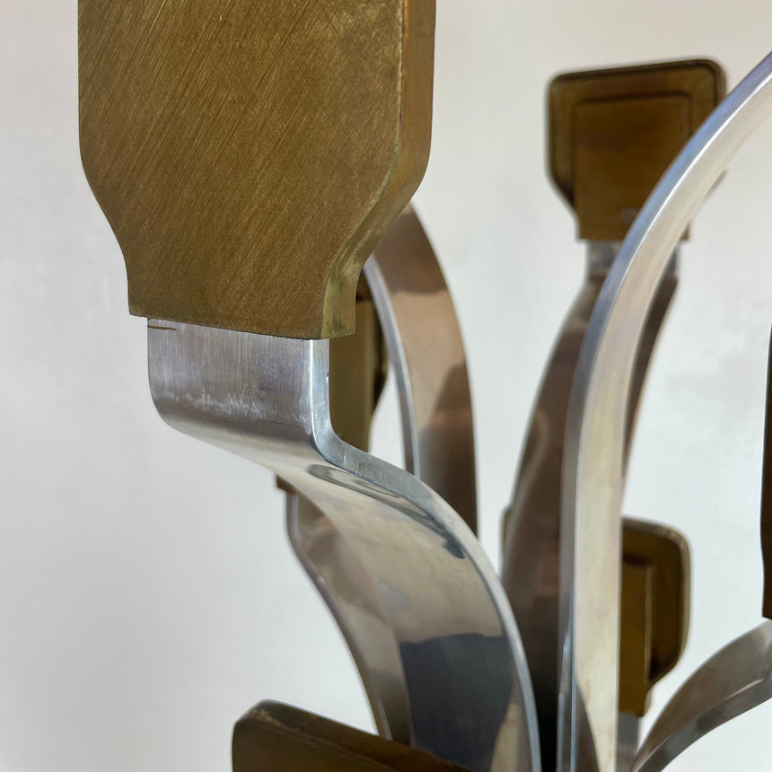 Italian Aluminum & Brass Coat Rack from 1970'