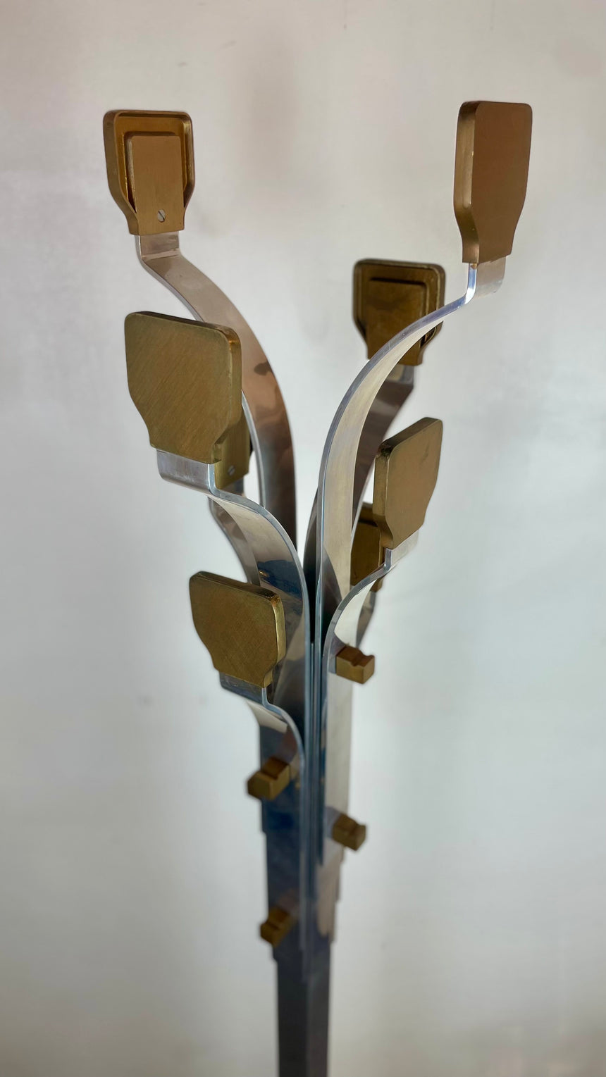 Italian Aluminum & Brass Coat Rack from 1970'