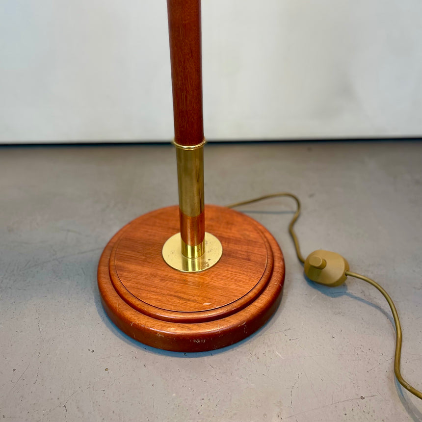 Wood & Brass Floor Lamp from 1970'