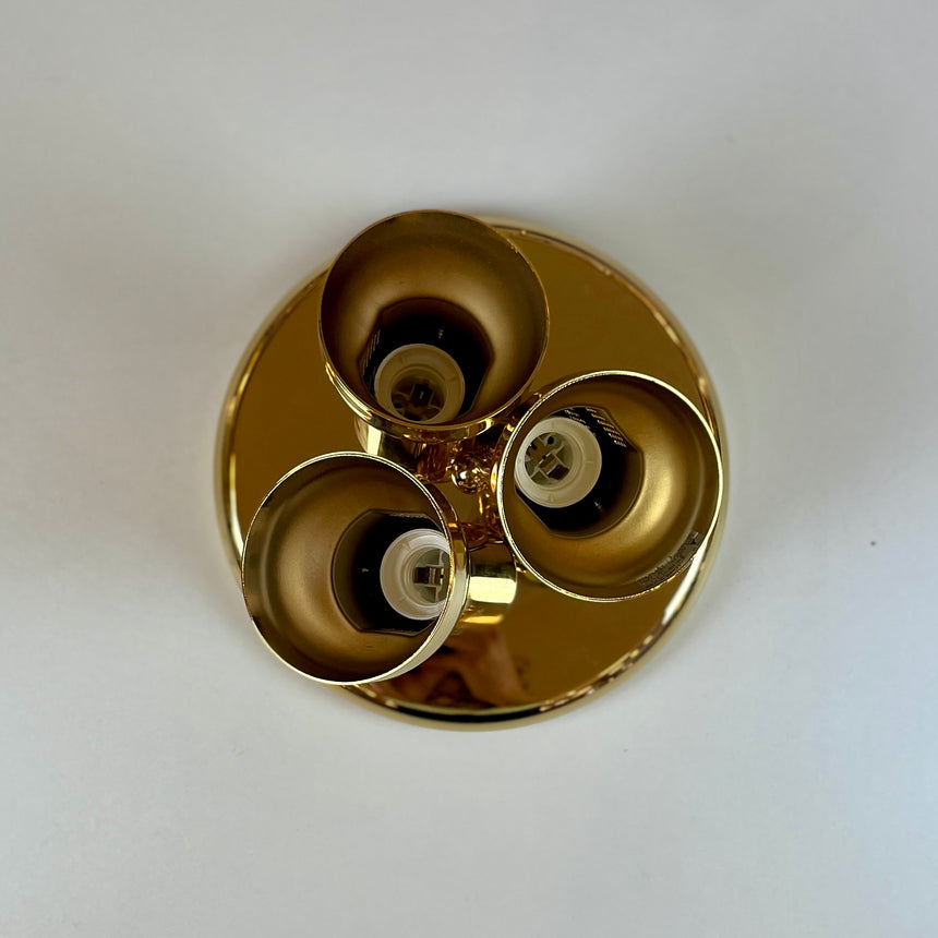 Ultra Gold Ceiling or Wall Lamp by Stilplast from 1980'