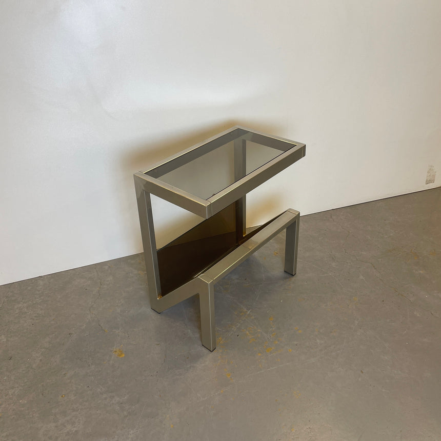 Side Table & Magazine Holder by Belgo Chrome from 1970'