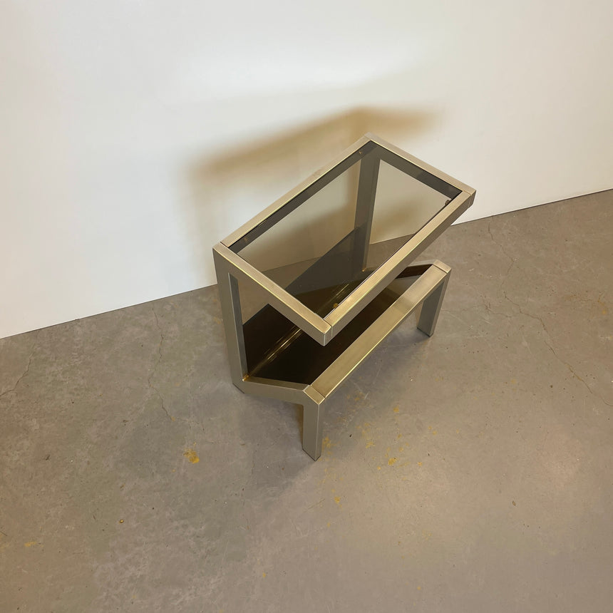 Side Table & Magazine Holder by Belgo Chrome from 1970'