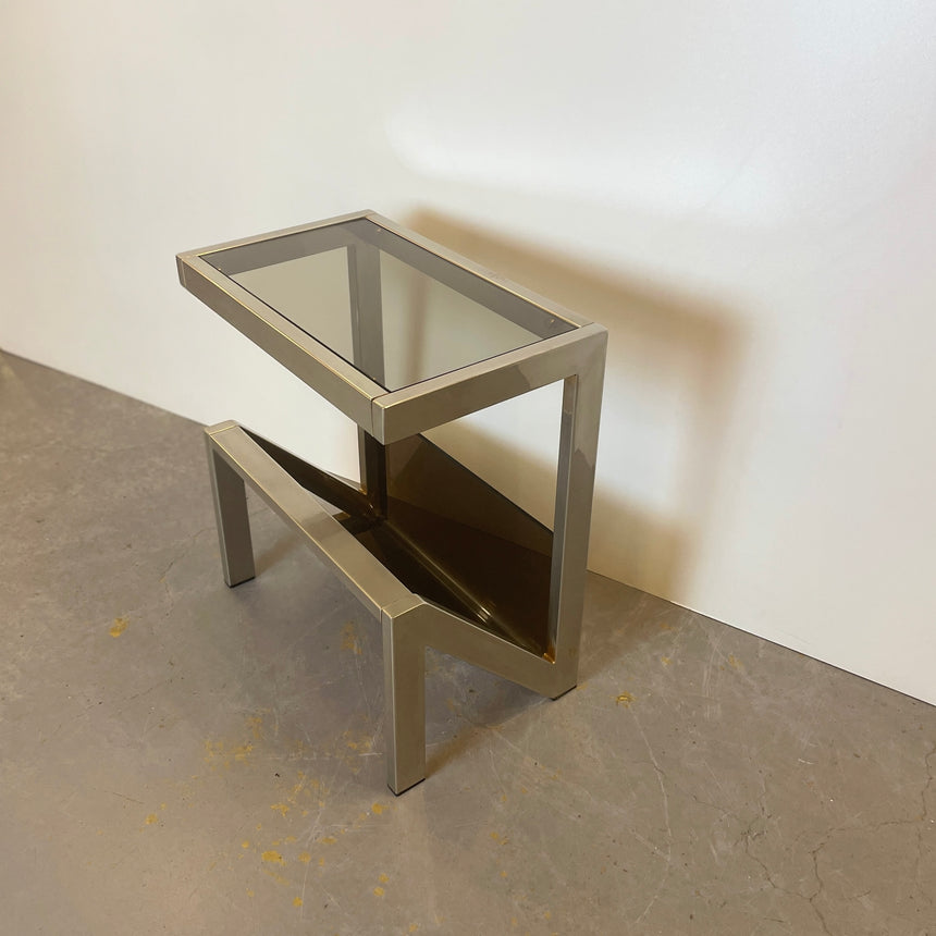 Side Table & Magazine Holder by Belgo Chrome from 1970'