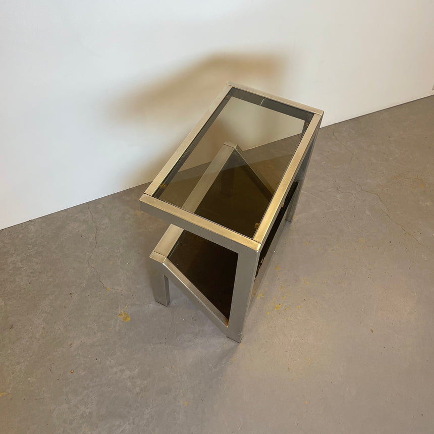 Side Table & Magazine Holder by Belgo Chrome from 1970'