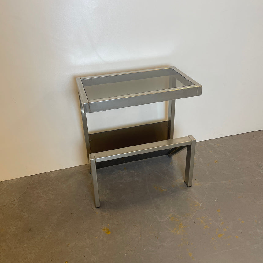 Side Table & Magazine Holder by Belgo Chrome from 1970'