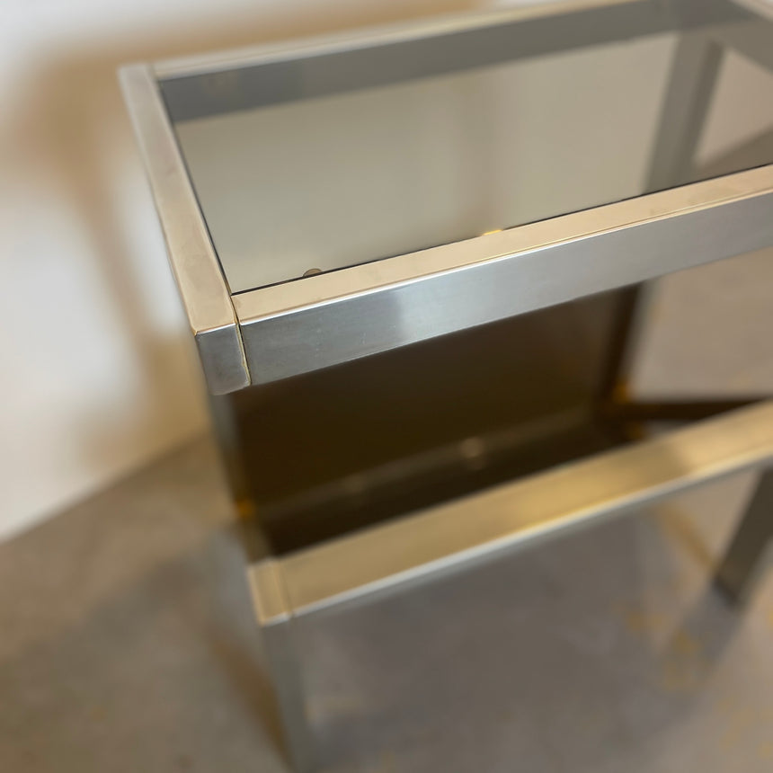 Side Table & Magazine Holder by Belgo Chrome from 1970'