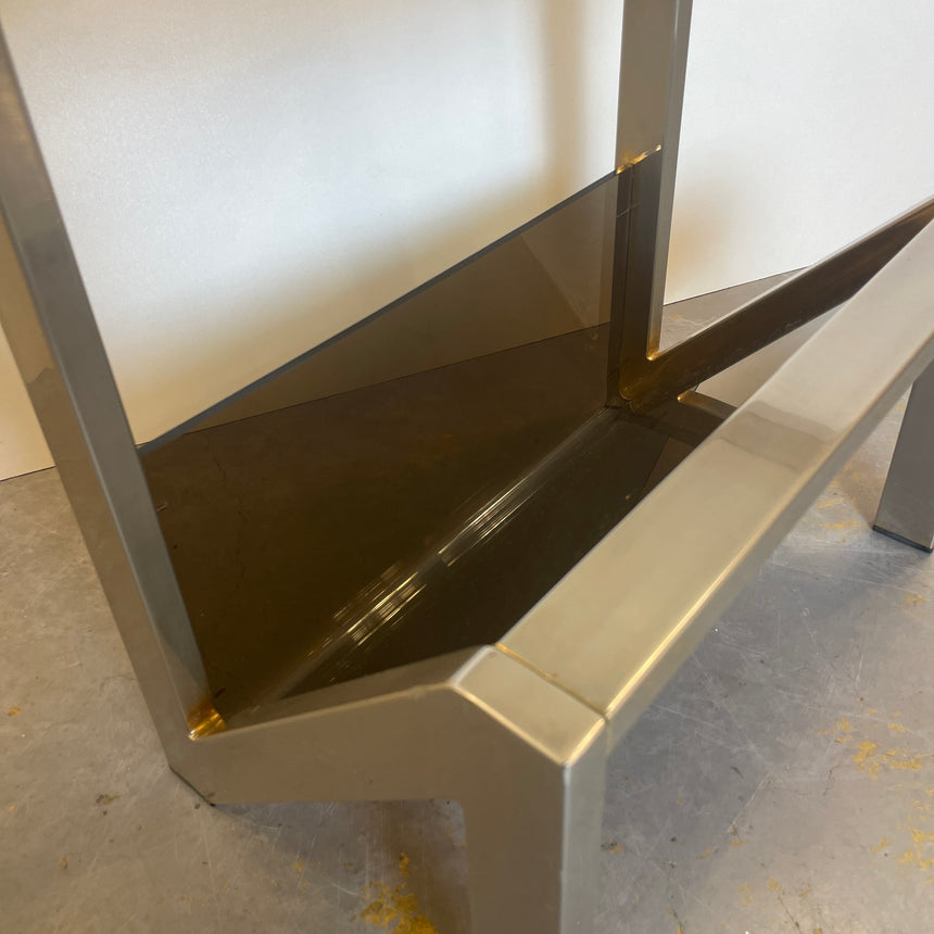 Side Table & Magazine Holder by Belgo Chrome from 1970'