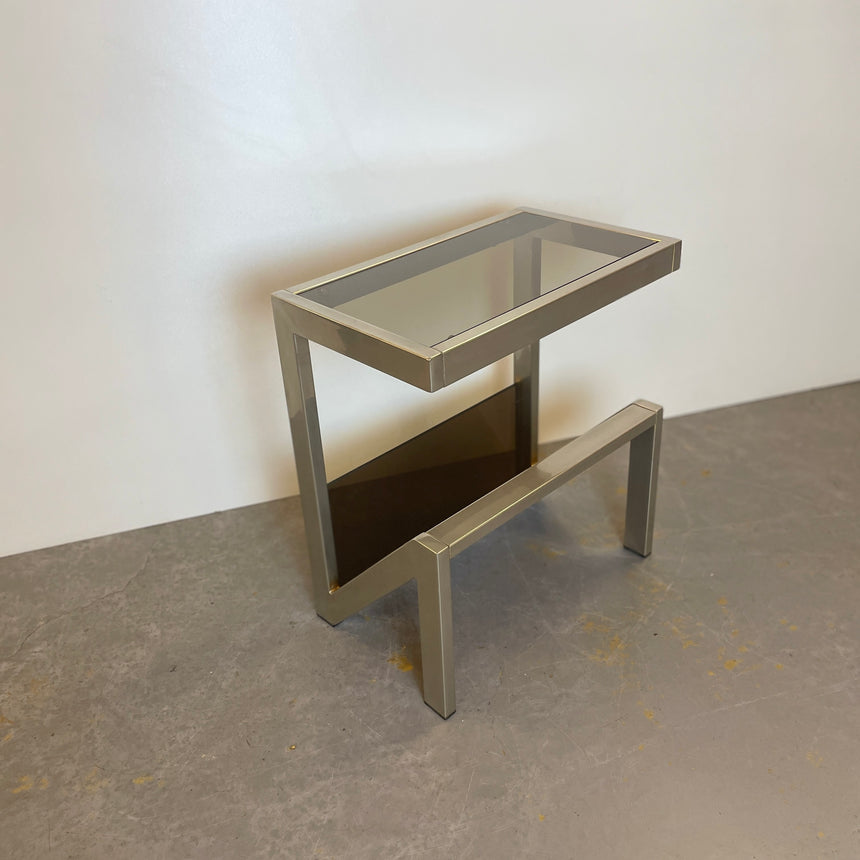 Side Table & Magazine Holder by Belgo Chrome from 1970'