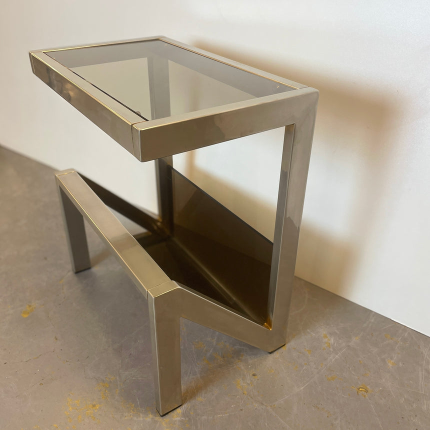 Side Table & Magazine Holder by Belgo Chrome from 1970'
