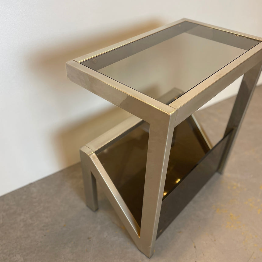 Side Table & Magazine Holder by Belgo Chrome from 1970'