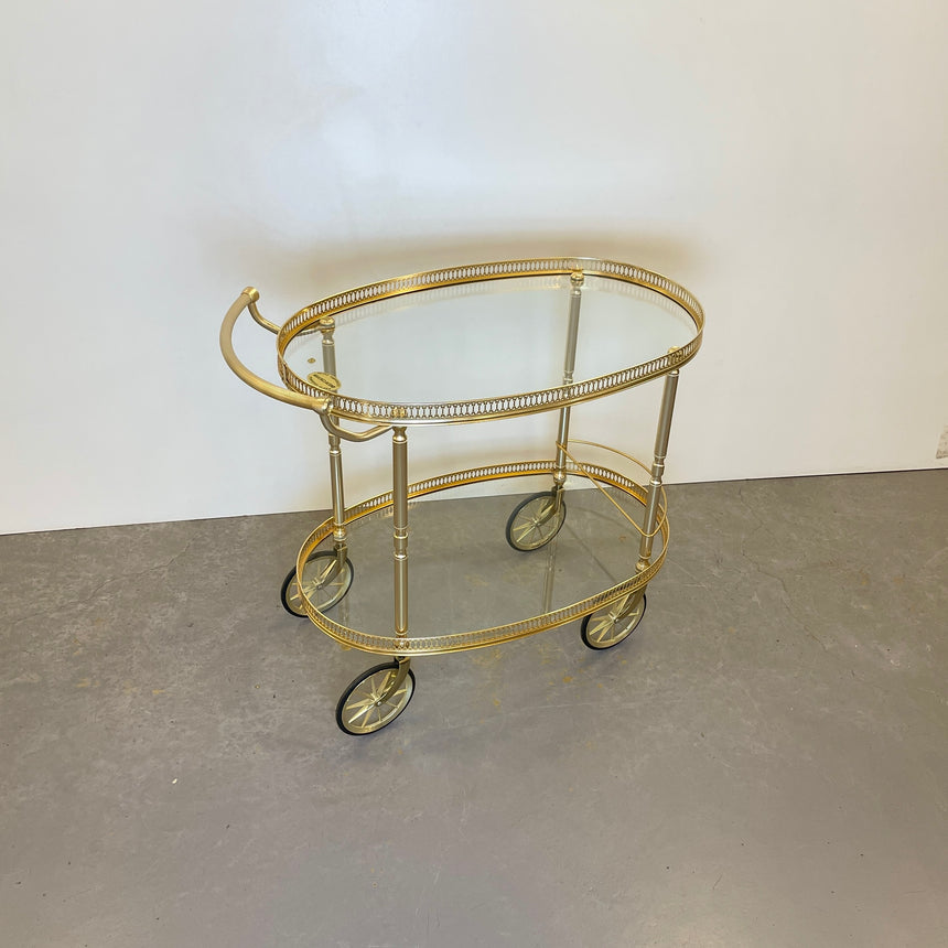 Brass Bar Cart by Umberto Mascagni from 1950'