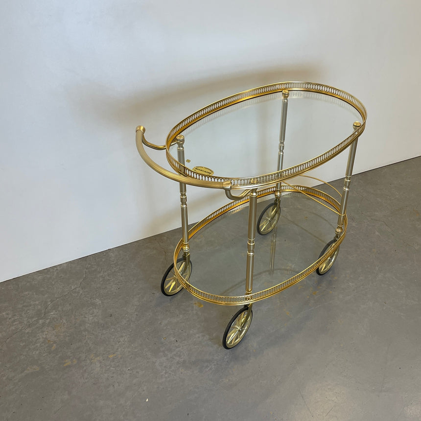 Brass Bar Cart by Umberto Mascagni from 1950'