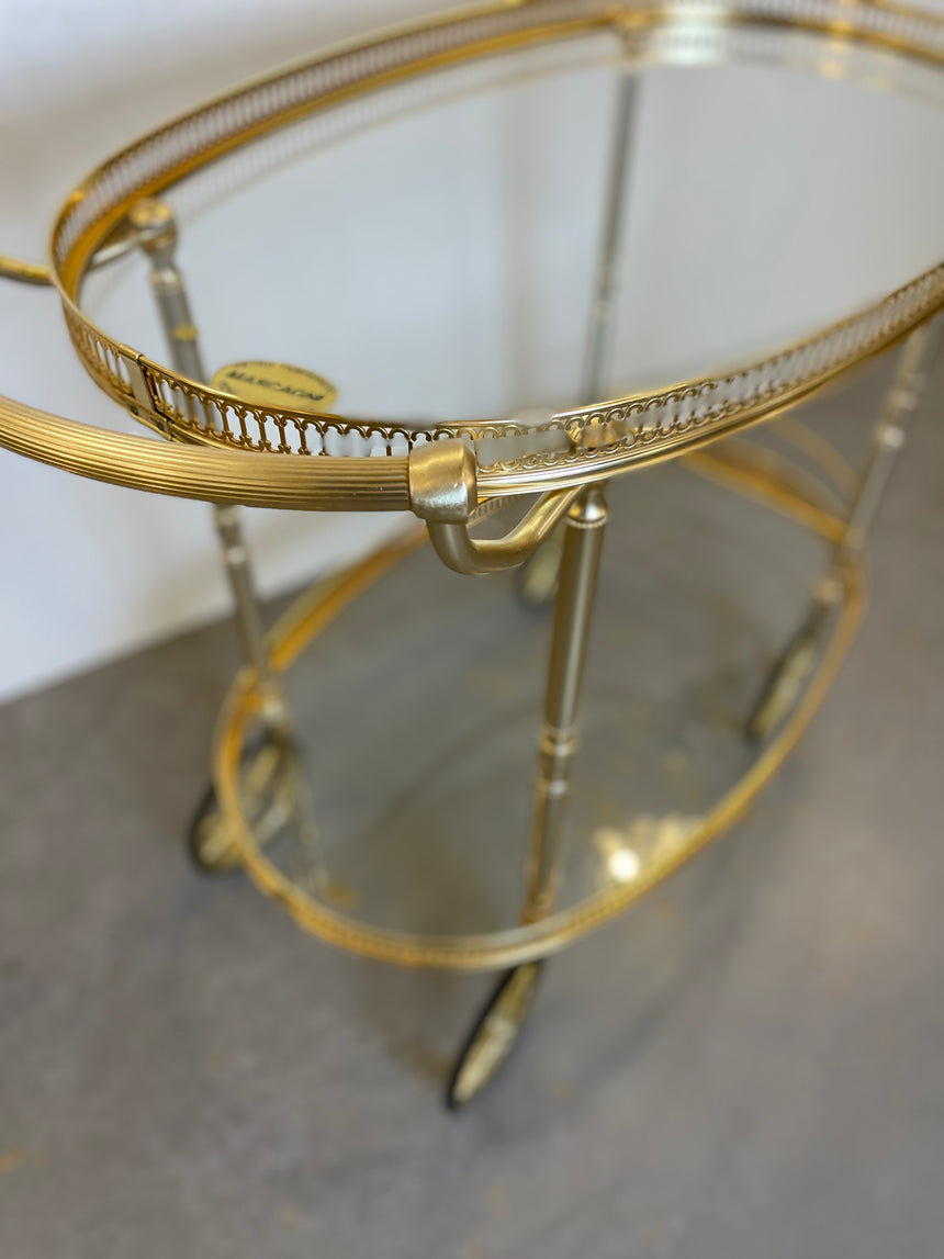 Brass Bar Cart by Umberto Mascagni from 1950'