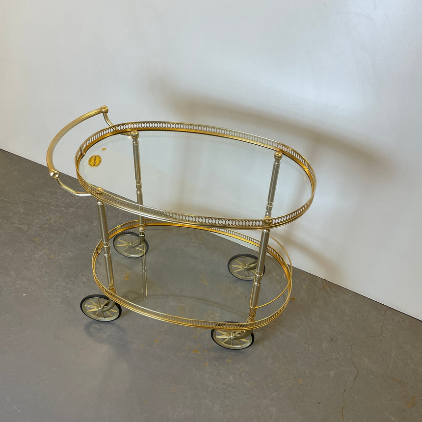 Brass Bar Cart by Umberto Mascagni from 1950'