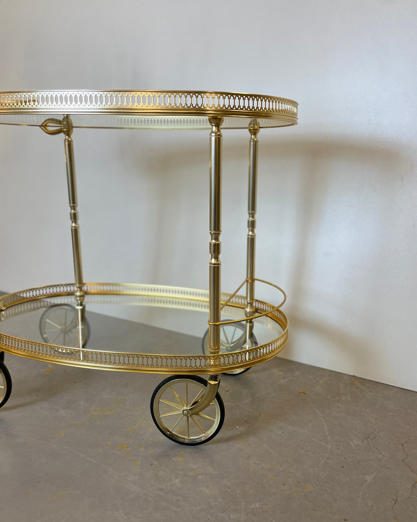 Brass Bar Cart by Umberto Mascagni from 1950'