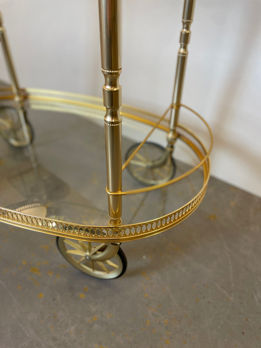 Brass Bar Cart by Umberto Mascagni from 1950'