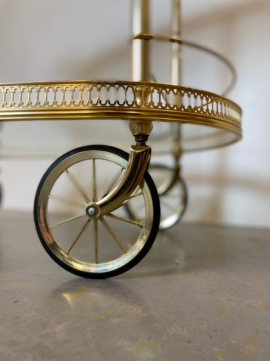Brass Bar Cart by Umberto Mascagni from 1950'
