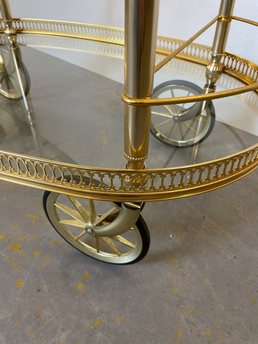 Brass Bar Cart by Umberto Mascagni from 1950'
