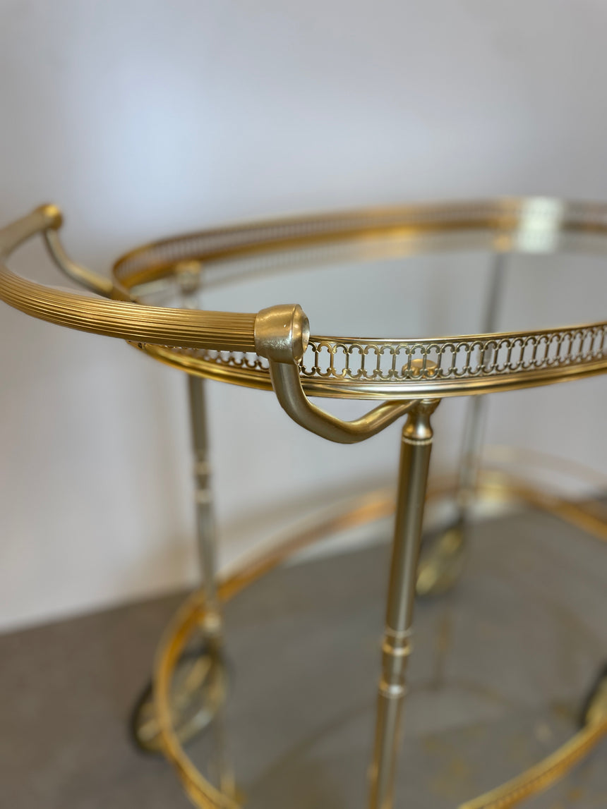 Brass Bar Cart by Umberto Mascagni from 1950'