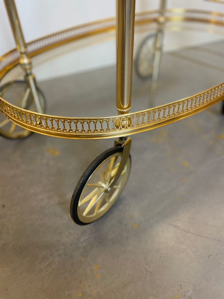 Brass Bar Cart by Umberto Mascagni from 1950'