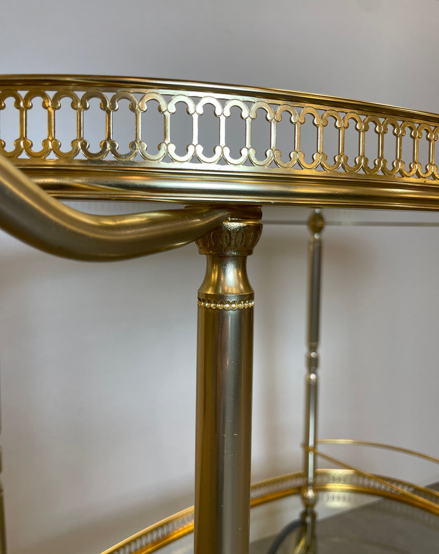 Brass Bar Cart by Umberto Mascagni from 1950'