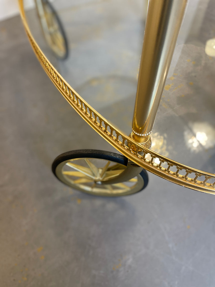 Brass Bar Cart by Umberto Mascagni from 1950'