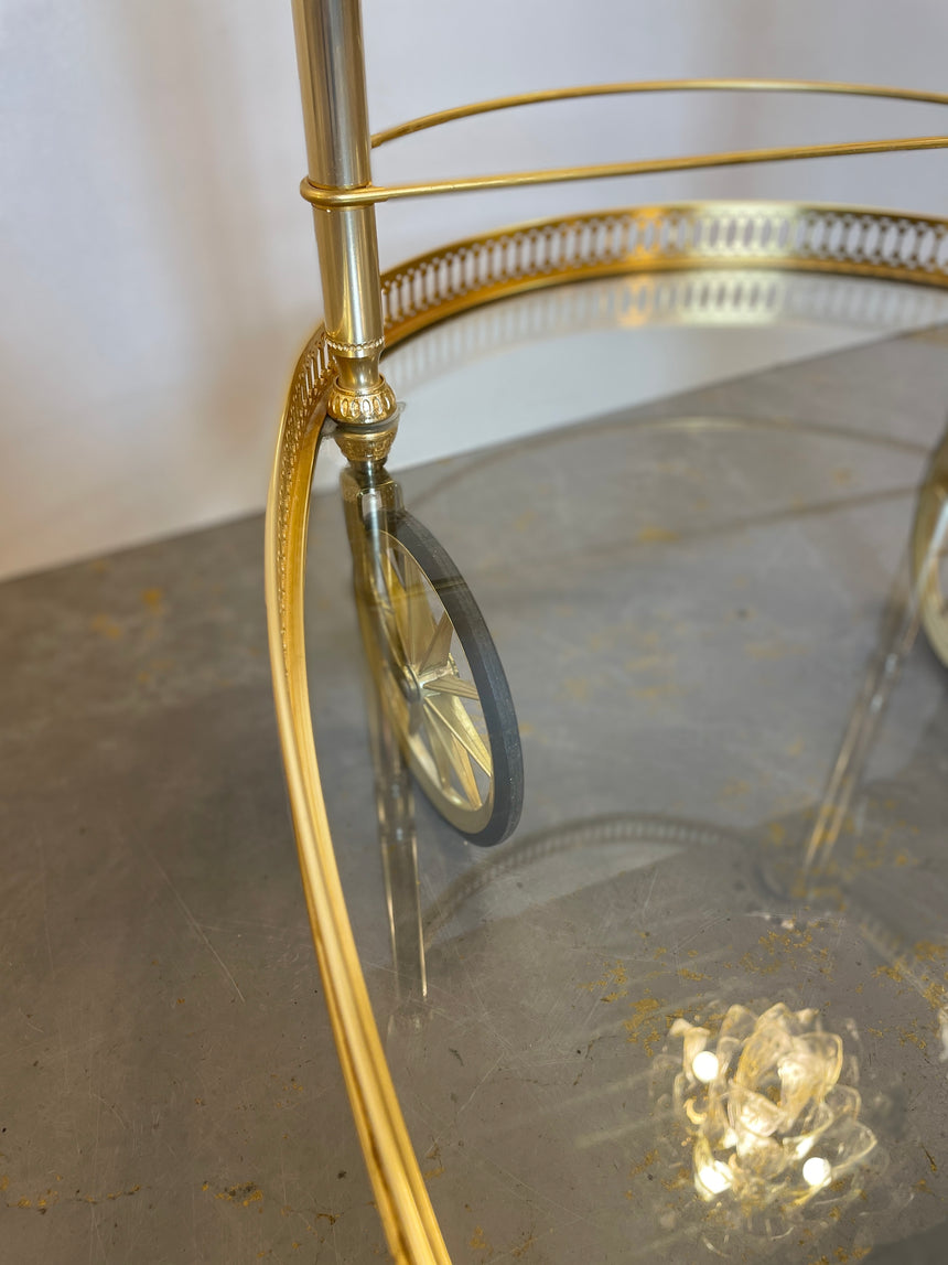 Brass Bar Cart by Umberto Mascagni from 1950'