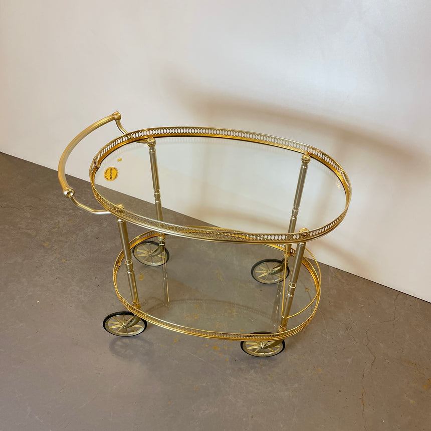 Brass Bar Cart by Umberto Mascagni from 1950'