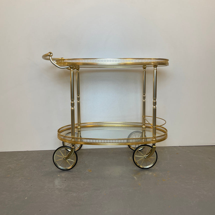 Brass Bar Cart by Umberto Mascagni from 1950'