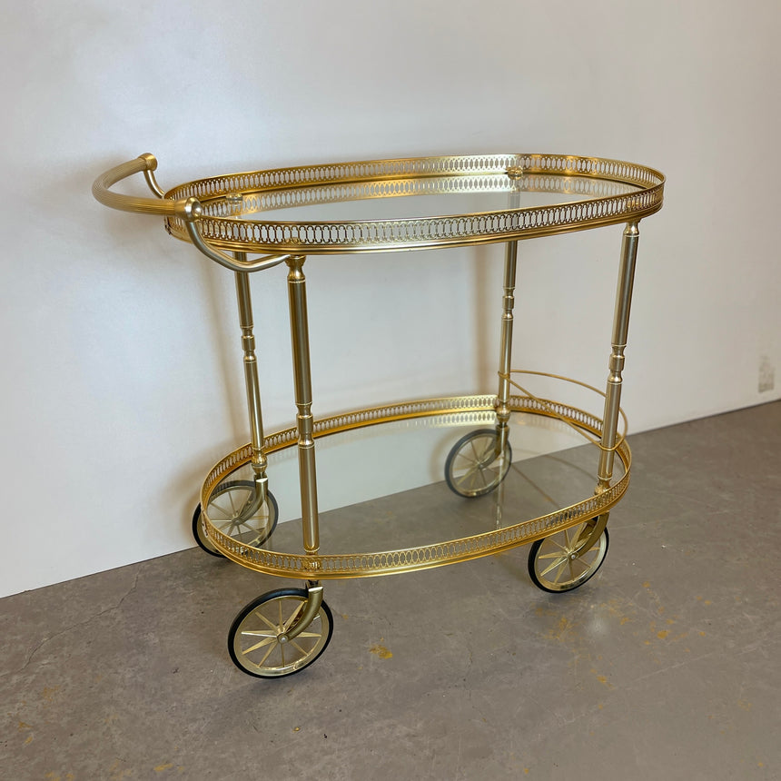 Brass Bar Cart by Umberto Mascagni from 1950'