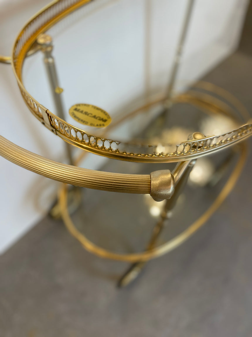 Brass Bar Cart by Umberto Mascagni from 1950'