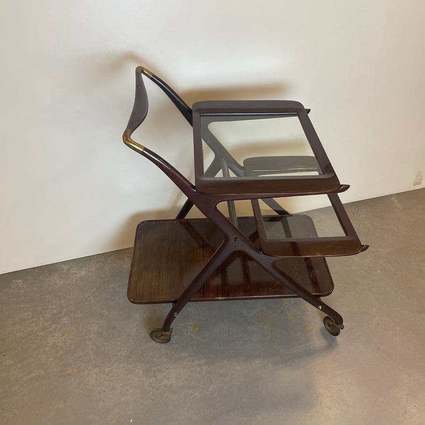 Mahogany Bar Cart by Cesare Lacca for Cassina from 1950'