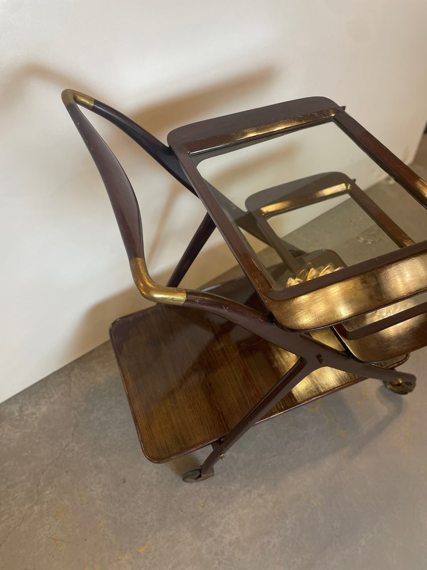 Mahogany Bar Cart by Cesare Lacca for Cassina from 1950'