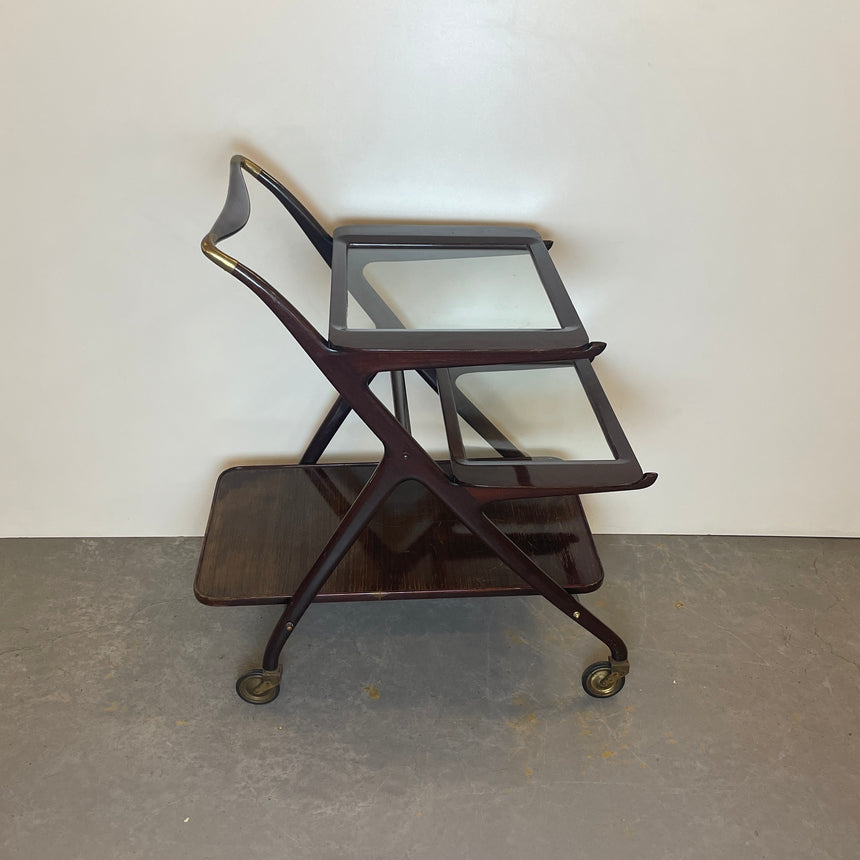 Mahogany Bar Cart by Cesare Lacca for Cassina from 1950'