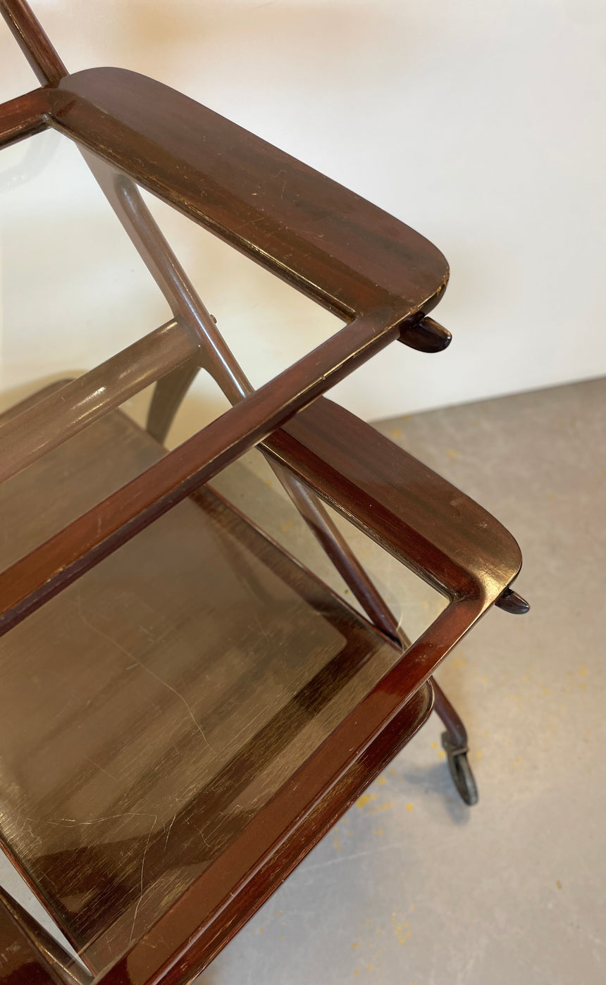 Mahogany Bar Cart by Cesare Lacca for Cassina from 1950'