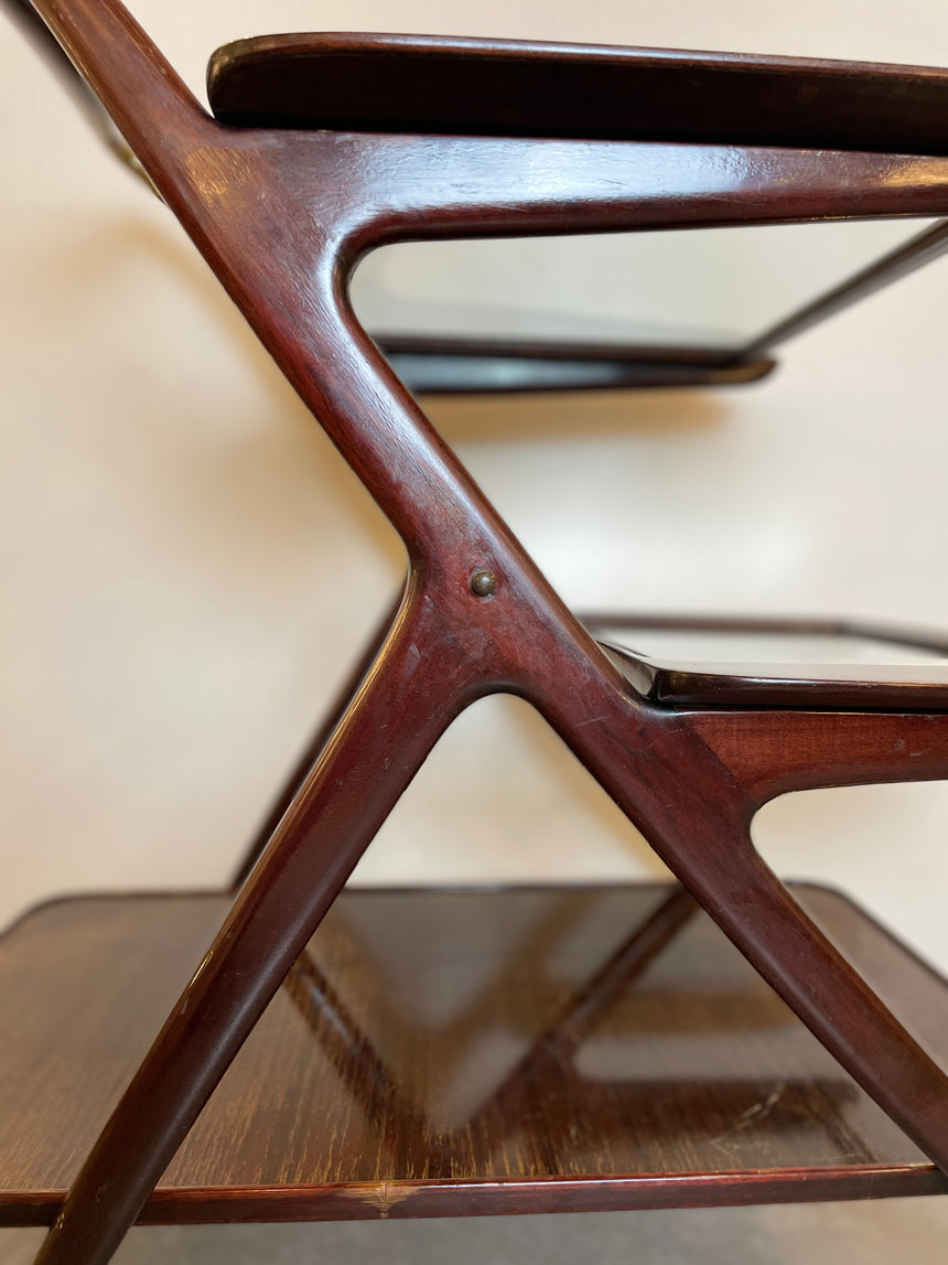 Mahogany Bar Cart by Cesare Lacca for Cassina from 1950'