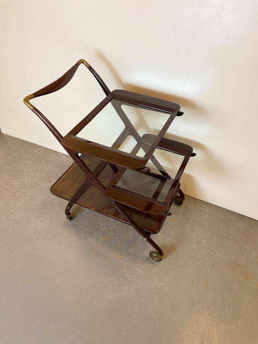 Mahogany Bar Cart by Cesare Lacca for Cassina from 1950'