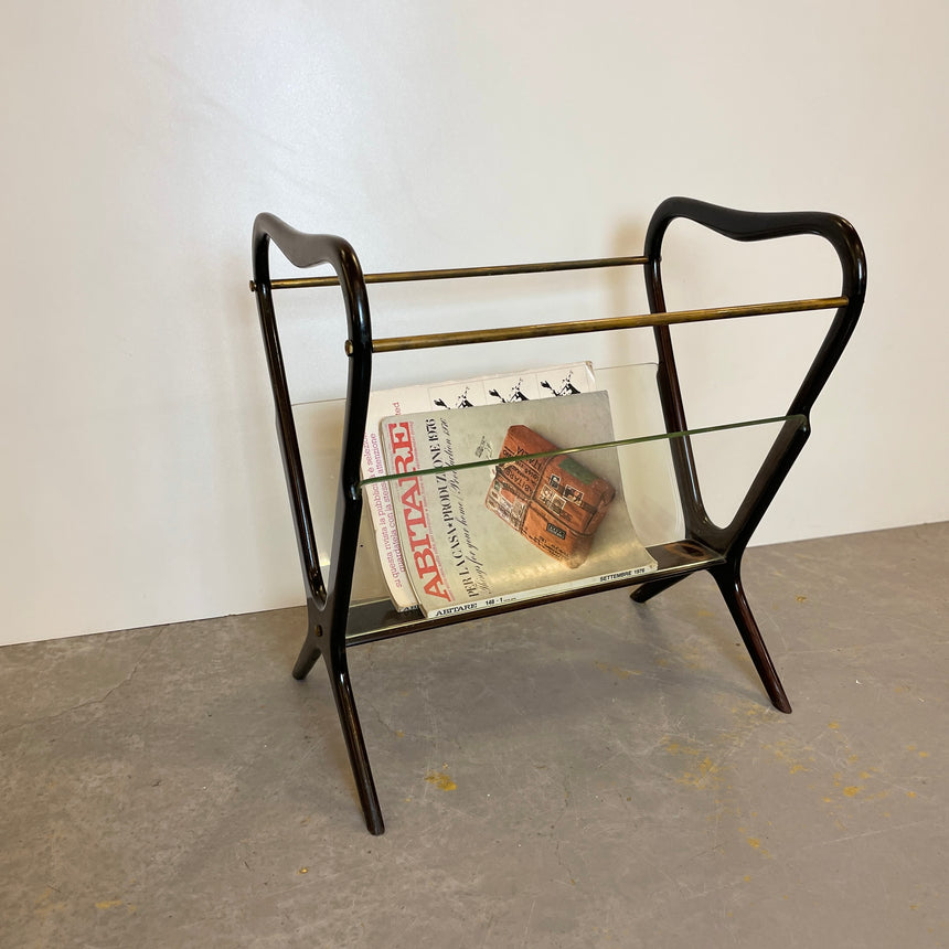 Mahogany Side Table & Magazine Holder from 1950'