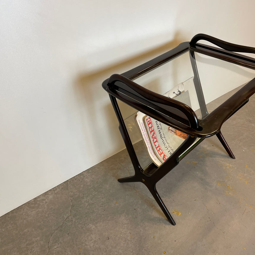 Mahogany Side Table & Magazine Holder from 1950'