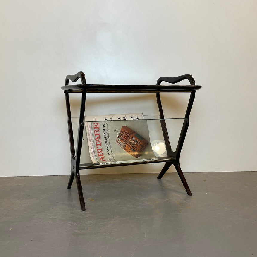 Mahogany Side Table & Magazine Holder from 1950'