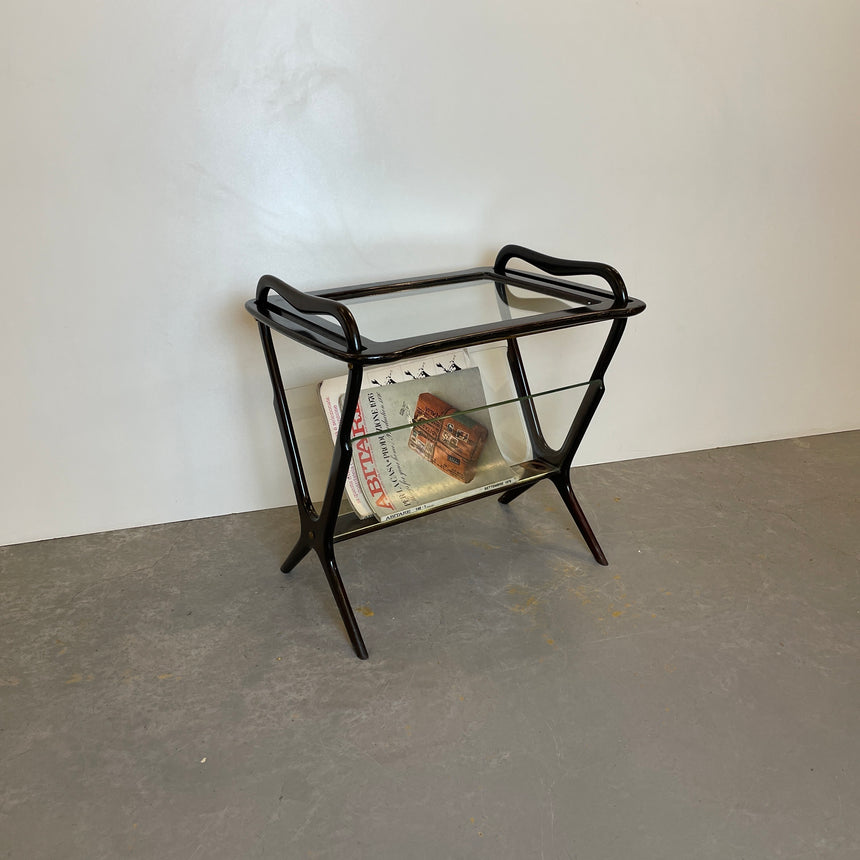 Mahogany Side Table & Magazine Holder from 1950'