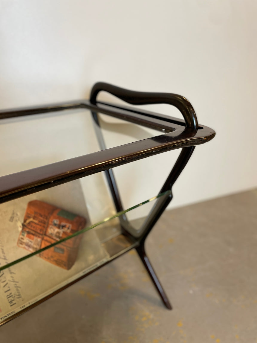 Mahogany Side Table & Magazine Holder from 1950'