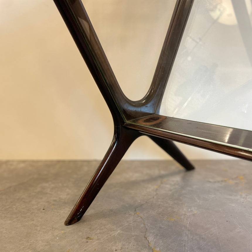 Mahogany Side Table & Magazine Holder from 1950'