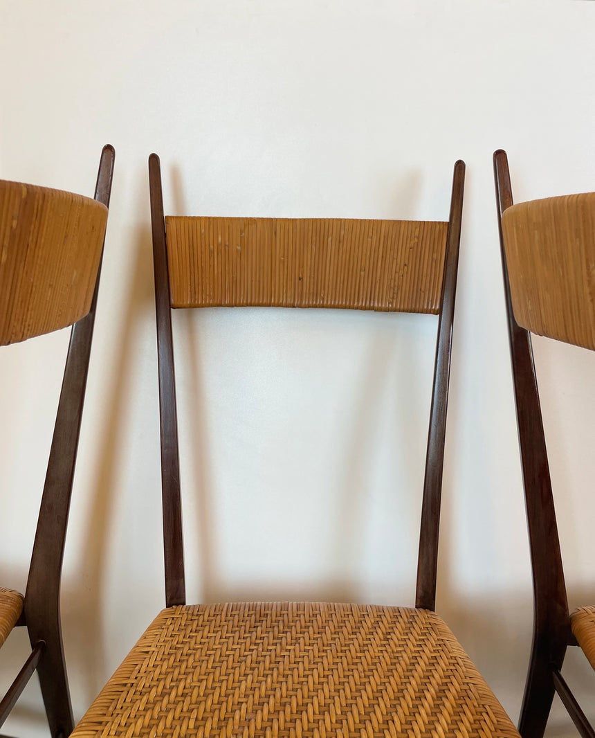 Set of Four Scuola Di Torino Chairs from 1950'