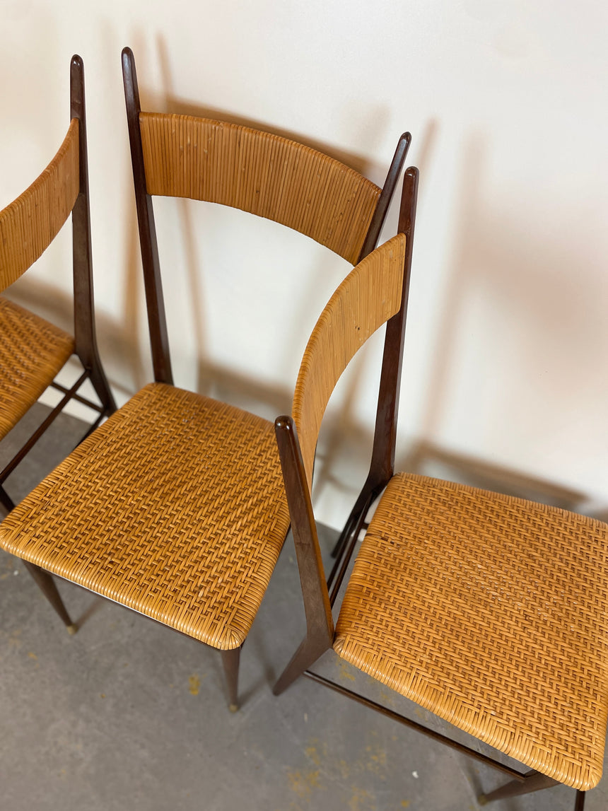 Set of Four Scuola Di Torino Chairs from 1950'